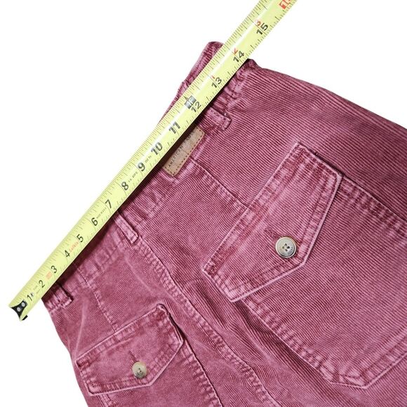 American Eagle Corduroy Mini‎ Skirt Short Pink Stretch Pockets Cargo Burnout 0 - Picture 8 of 10